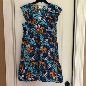 Mud Pie Blue and Orange Floral Dress